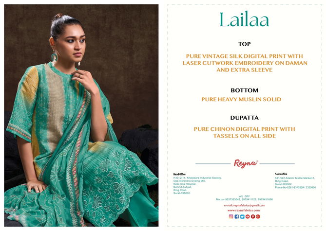 Lailaa By Reyna Vintage Silk Printed Salwar Kameez Suppliers In India